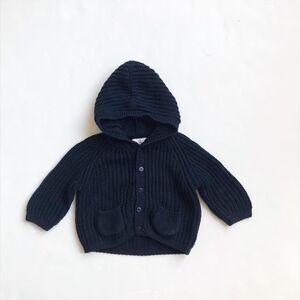 NEXT navy chunky knit sweater VGUC 3-6 months